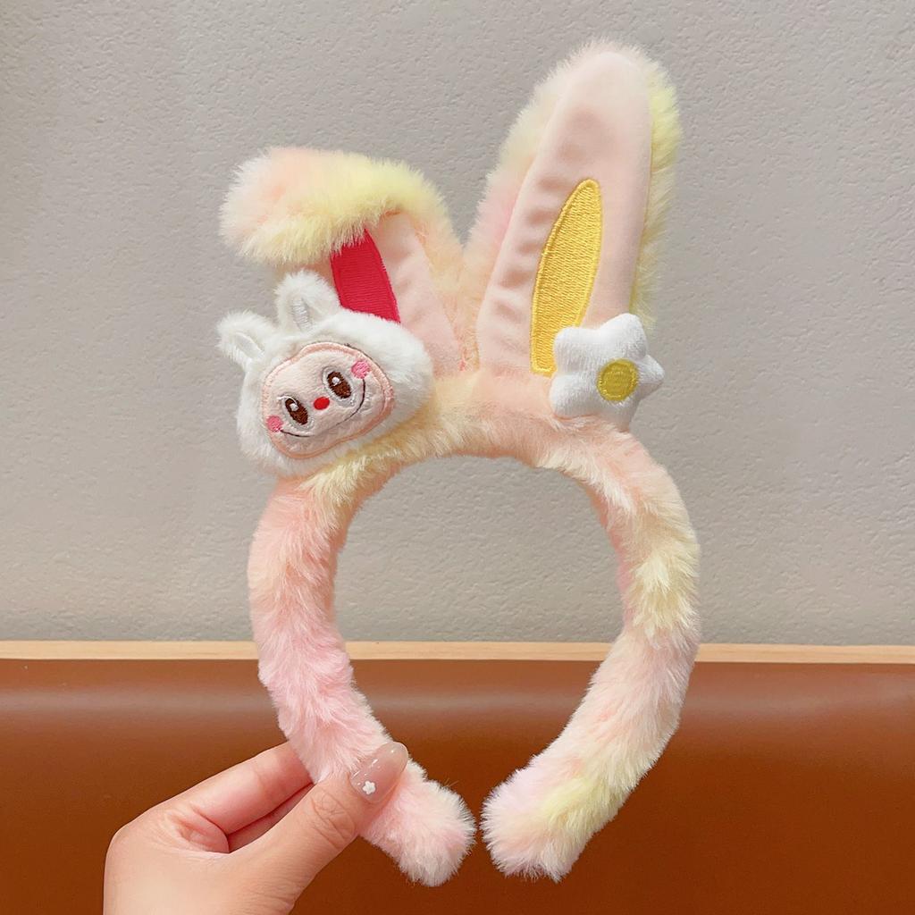 Детские повязки для волос, мультяшные плюшевые повязки для волос, девичьи кроличьи ушки, повязки для умывания