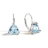 Натуральный небесно-голубой топаз триллион 8,0 мм Простые серьги-клипсы из стерлингового серебра 925 пробы с изысканными драгоценными камнями для женщин с подарочной коробкой для ювелирных изделий