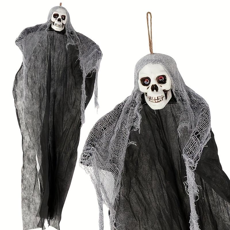 1pcs Lofytain Halloween Hanging Ghost Skull Skeleton Gauze Scary Props for Haunted House Outdoor Yard Garden Horror Decoration