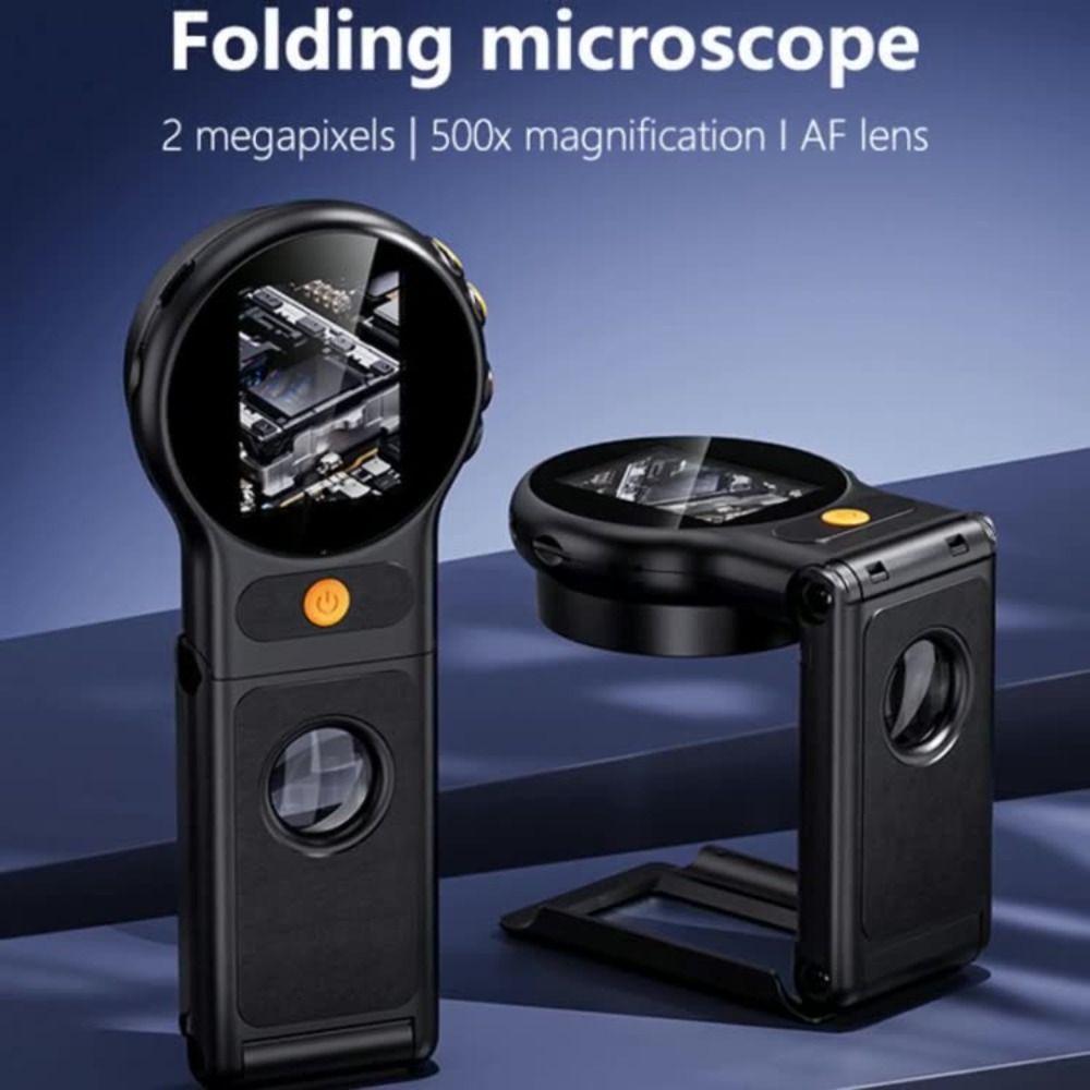 2Inch Screen Folding Digital Microscope 500X Zoom Magnifying for Windows/Mac Coin Inspection