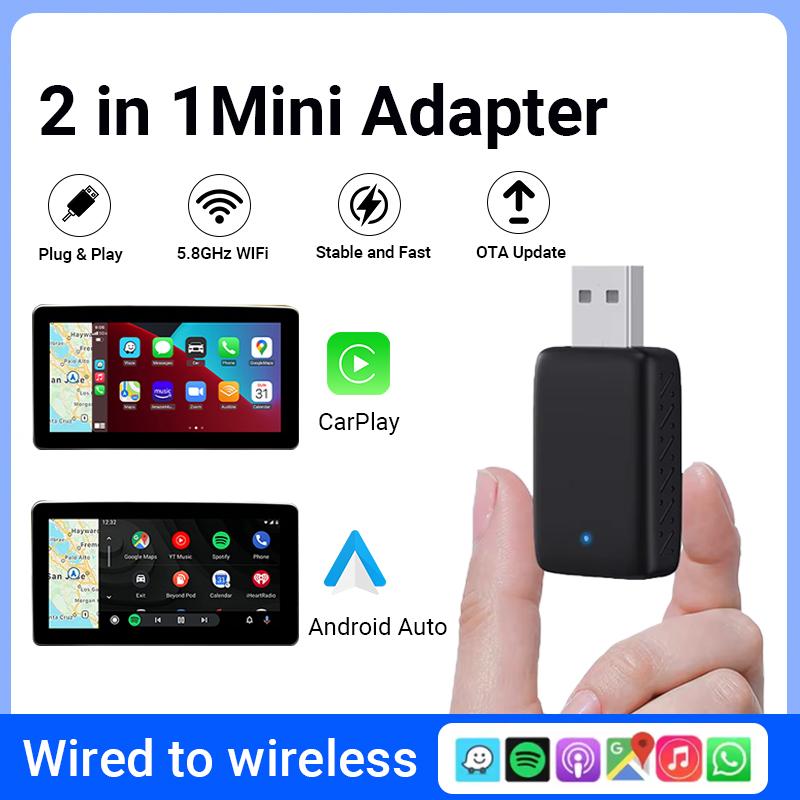 XUDA 2026 New Wireless Carplay and Android Auto 2in1 smart Mini Box WIFI BT Auto Connect For Toyota Volvo Benz MG Kia MAZDA FORD