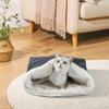 Cozy Plush Cat Sleeping Bag, Semi-enclosed Autumn & Winter Warm Pet Snuggle Sack Bed for Indoor & Travel, Cuddle Hiding Rest