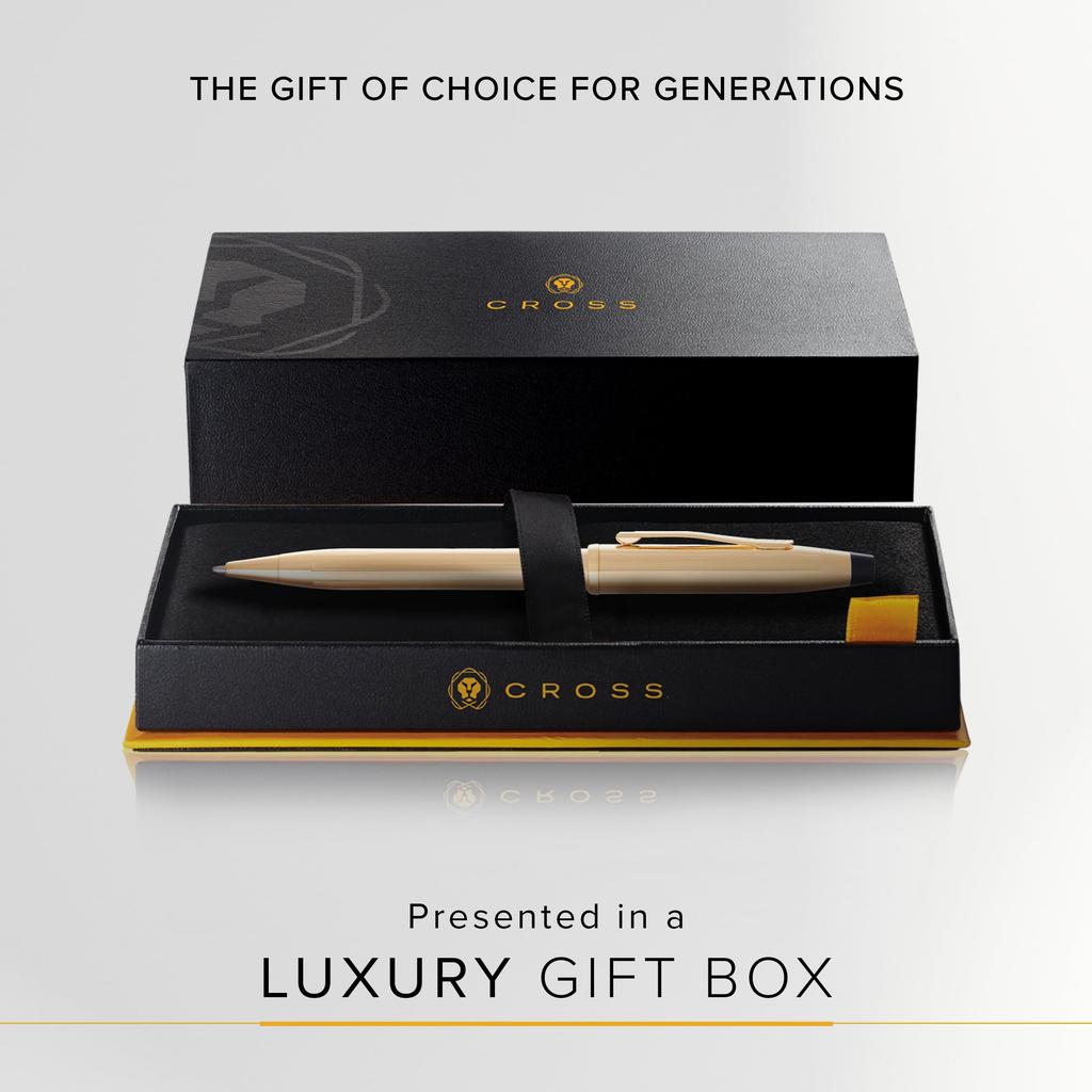 Cross Официальная шариковая ручка Cross со средним пером Century II, позолоченная шариковая ручка 23K, обычный импортный продукт на масляной основе AT0082WG-161