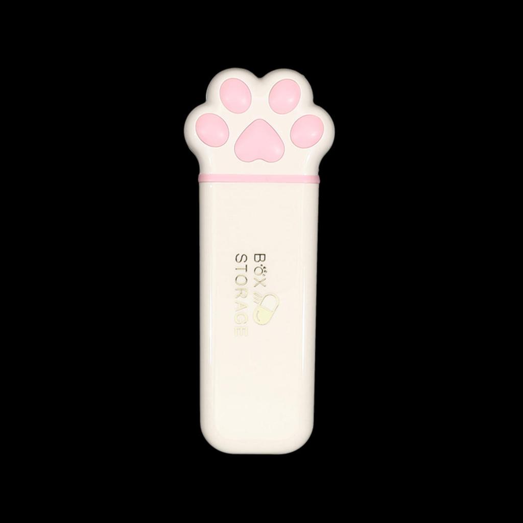 Мини Кошачья Лапка Коробка для Хранения Лекарств Портативные Ежедневные Контейнеры для Таблеток Органайзер для Путешествий Диспенсер для Таблеток Рыбьего Жира