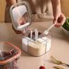 4 Grids Salt Seasoning Box Transparent Lid Seasoning Jar Kitchen Household Condiments Storage Container Kitchen Gadgets
