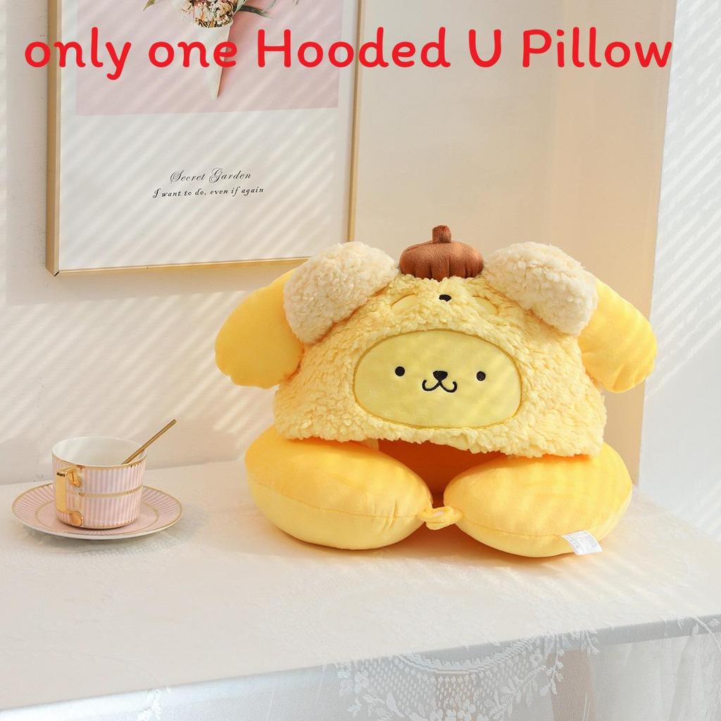 Подушка для шеи в форме буквы U Hello Kitty с милой шапочкой для путешествий и отдыха в офисе