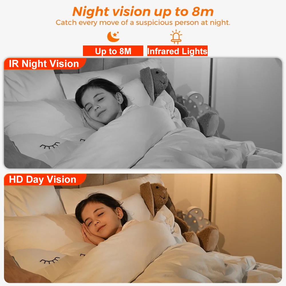 Видеозвонок Интеллектуальная Wi-Fi камера с 2,8-дюймовым IPS-экраном HD 1080P IP-камера для вызова одной кнопкой Двусторонняя видеосвязь Беспроводная камера ночного видения