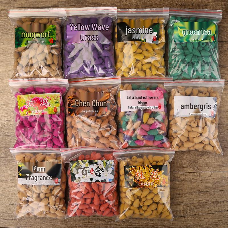 Конусы благовоний с обратным потоком из старого горного сандала - Натуральный агаровое дерево и полынь для ароматерапии, башня для дезодорации, текущие облака.