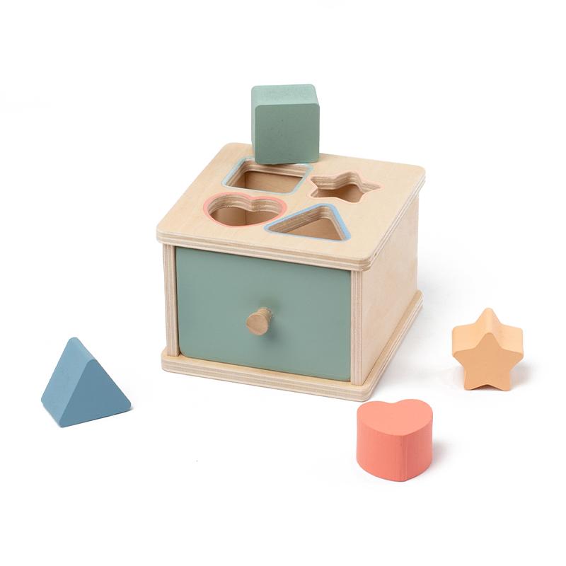 Montessori Toys for Baby Wooden Coin Box Toy Object Permanence Box Color Shape Cognition Match Educational Toy Fine Motor Toys