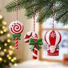 3pcs Christmas Tree Hanging Ornaments Resin Santa Claus Hanging Decor Small Accessories Christmas Snowman Pendant