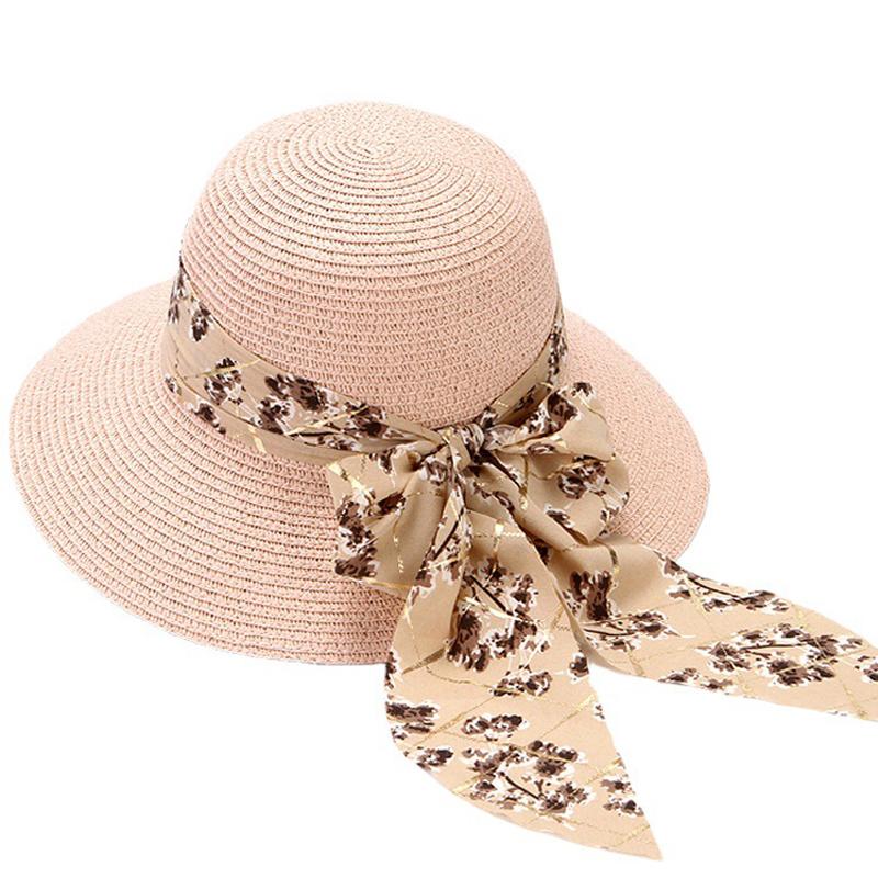 Женская шляпа от солнца соломенная весна-лето пляжная шляпа с широкими полями