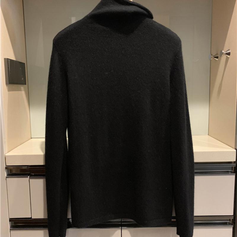 IHUASU High-neck Jumper Women's Autumn and Winter Pullover Short Section of Bright Silk Hundred with Wool Knitted Bottoming Shirt Underwear Tops