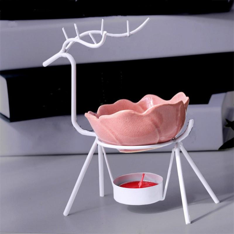 Нержавеющая сталь Олень Курильница Подсвечник Арома-Горелка Эфирное Масляная Лампа Украшение Гостиной Новогодние Украшения