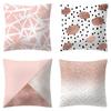 Luxurious Pillow Case Rose Gold Geometric Pineapple Glitter Cushion Cover For Stylish Home Decor