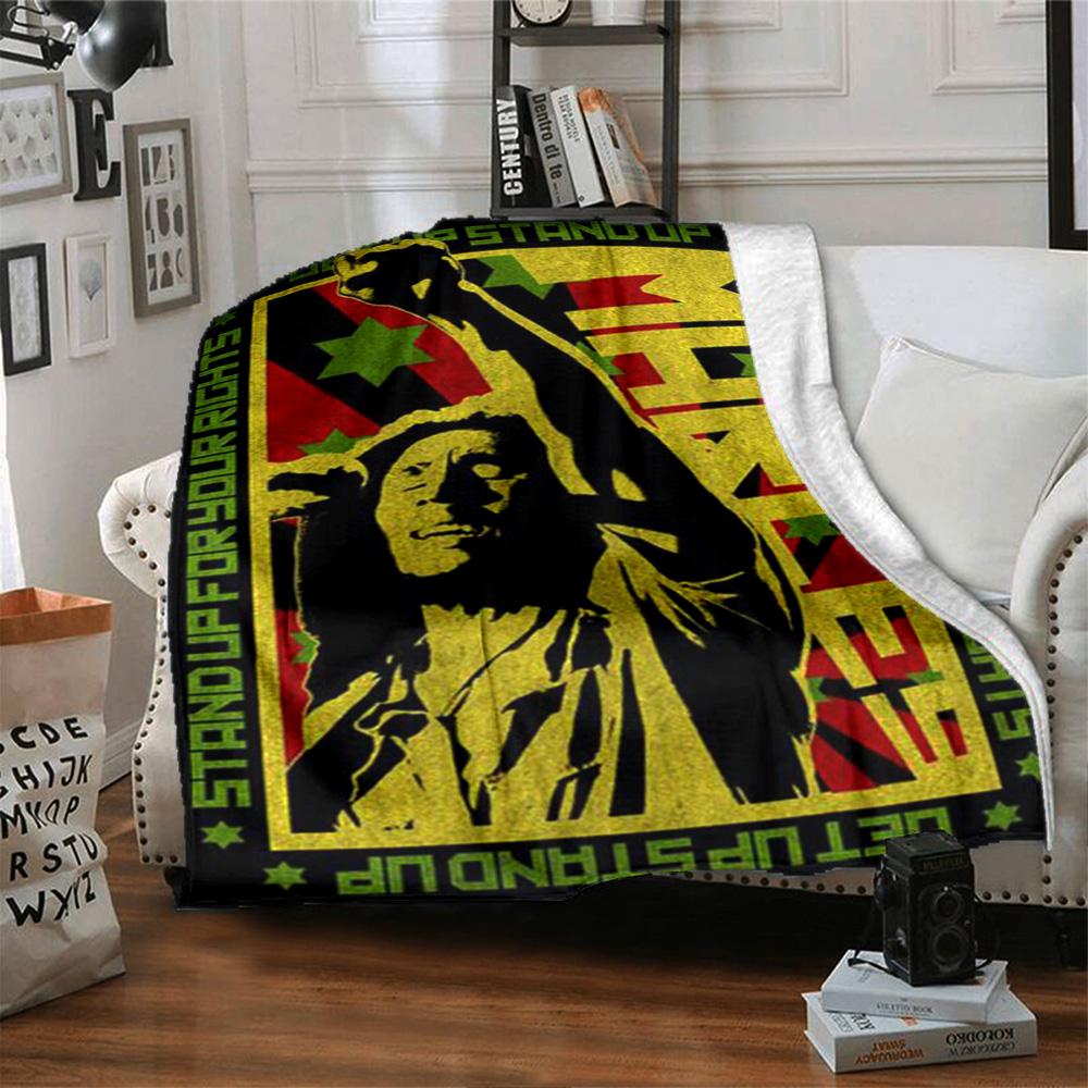 Bob Marley Blanket Durable Comfort Perfect for Office Livingroom Seaside Four Seasons Universal Warmthful Decor