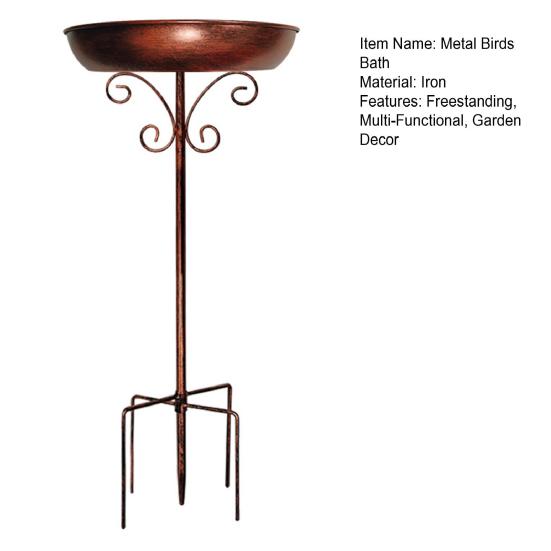 Металлическая ванна для птиц для улицы 30" отдельно стоящая кормушка для птиц с колышками для украшения сада и двора