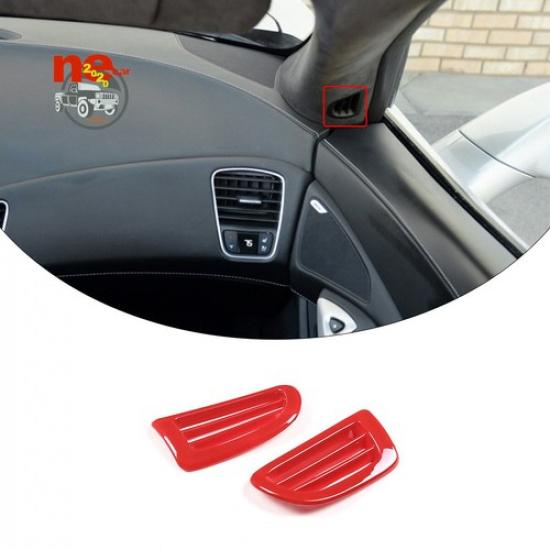 ABS Red Car A Pillar Air Condition Vent Trim Cover For Corvette C7 Z06 2014-