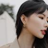 Корейский дизайн модные ювелирные изделия 14K настоящее золотое покрытие круглые AAA циркониевые кресты серьги элегантные женские повседневные серьги