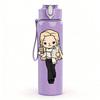 1PC Blonde Lady In Black Suit 750ml Color Plastic Sports Water Bottle Leakproof Flip Straw Lid Suitable for Sports Office Home Use