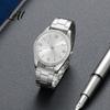 Office Wear Watch Men Roman Numeral Wrist Watch Round Dial with Casual Quartz Stainless Steel Band Business Fashion Jewelry