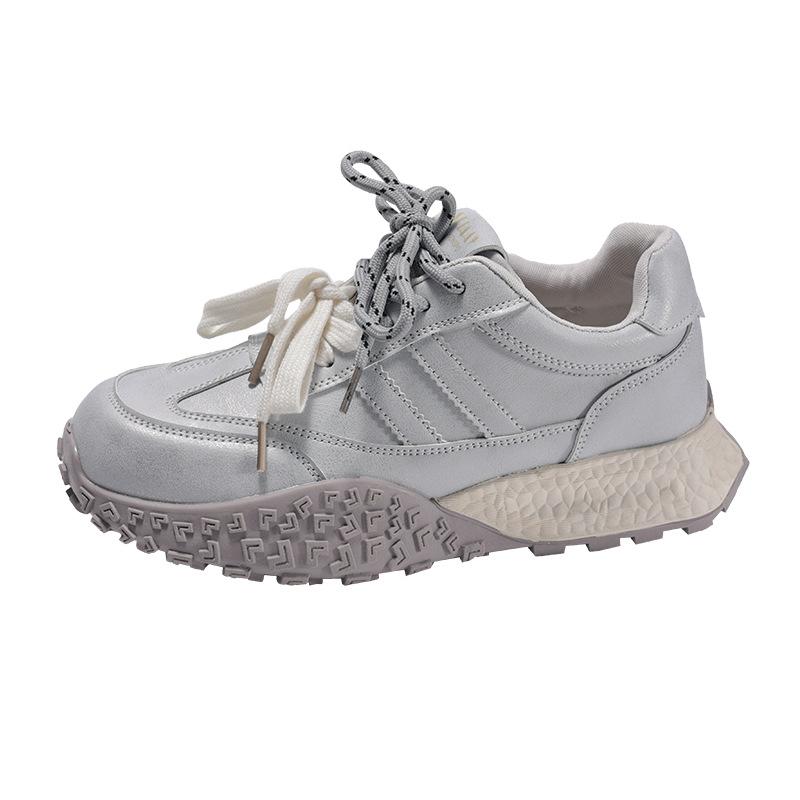 Туфли для папы на маленькой платформе в стиле ретро, женская, новинка 2025 года, весна-осень, легкая, увеличивающая рост, универсальная повседневная спортивная обувь