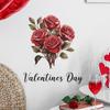 FValentine's Day Romantic Rose Bedroom Living Room Background Decoration Wall Sticker