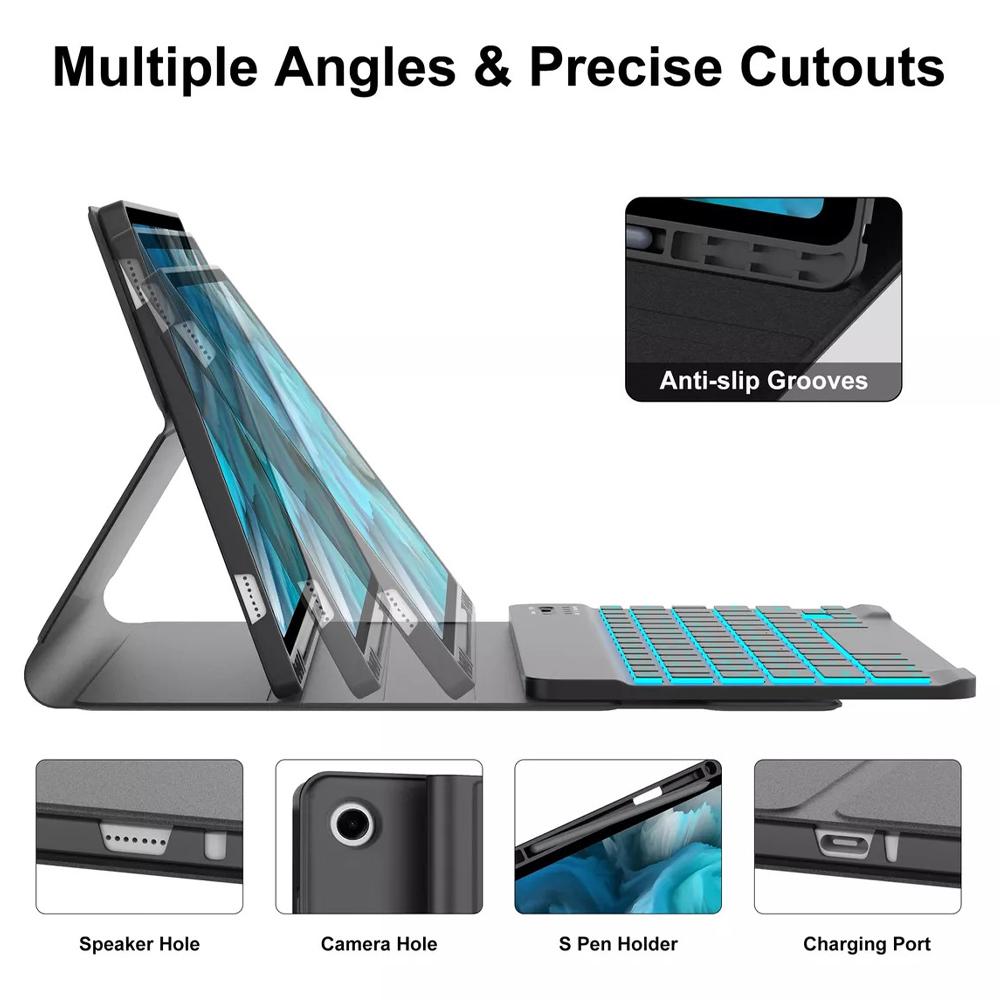 Case for Samsung Galaxy Tab A11 Plus 11 Inch, Detachable Bluetooth Keyboard Cover for Samsung Tab A11+ SM-X230/235/236B/310/315