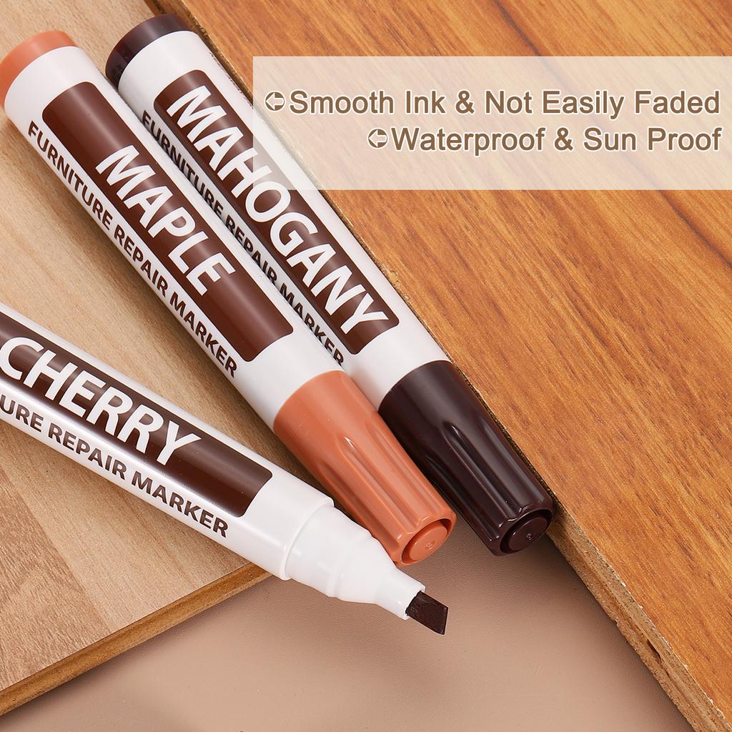 2-12Pcs Furniture Repair Pens Touch Up Filler Sticks Oil Based Paint Markers Wood Floors Scratches Patch Paint Pen and Crayons