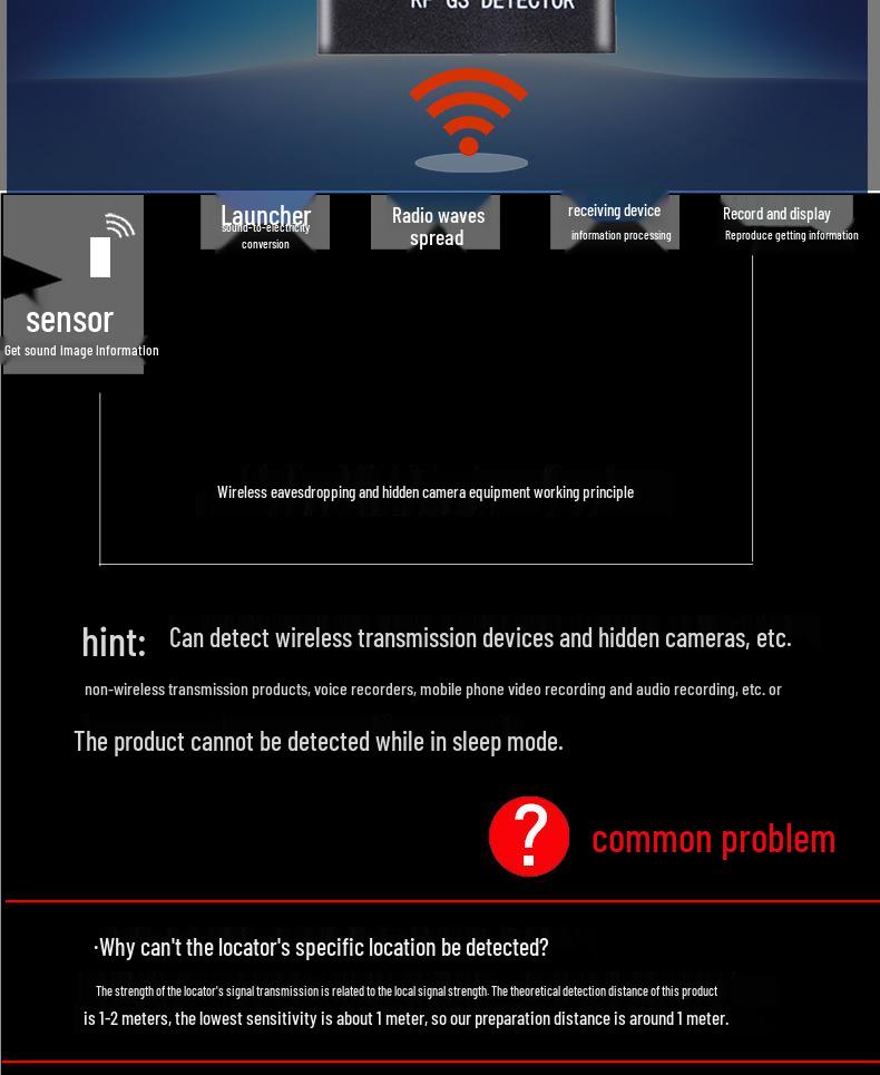 K18 Anti-Surveillance Detector: High-Sensitivity Wireless Signal Scanner for Eavesdropping and GPS Tracking Detection