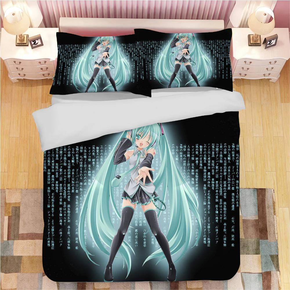 Cartoon Quilt Cover Second Dimension H-atsune Cute Printed Bedding Anime 100% Polyester Skin Friendly Breathable