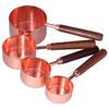 4Pcs Measuring Cups and Spoons Set with Copper Plated Handle Baking Tool for Kitchen