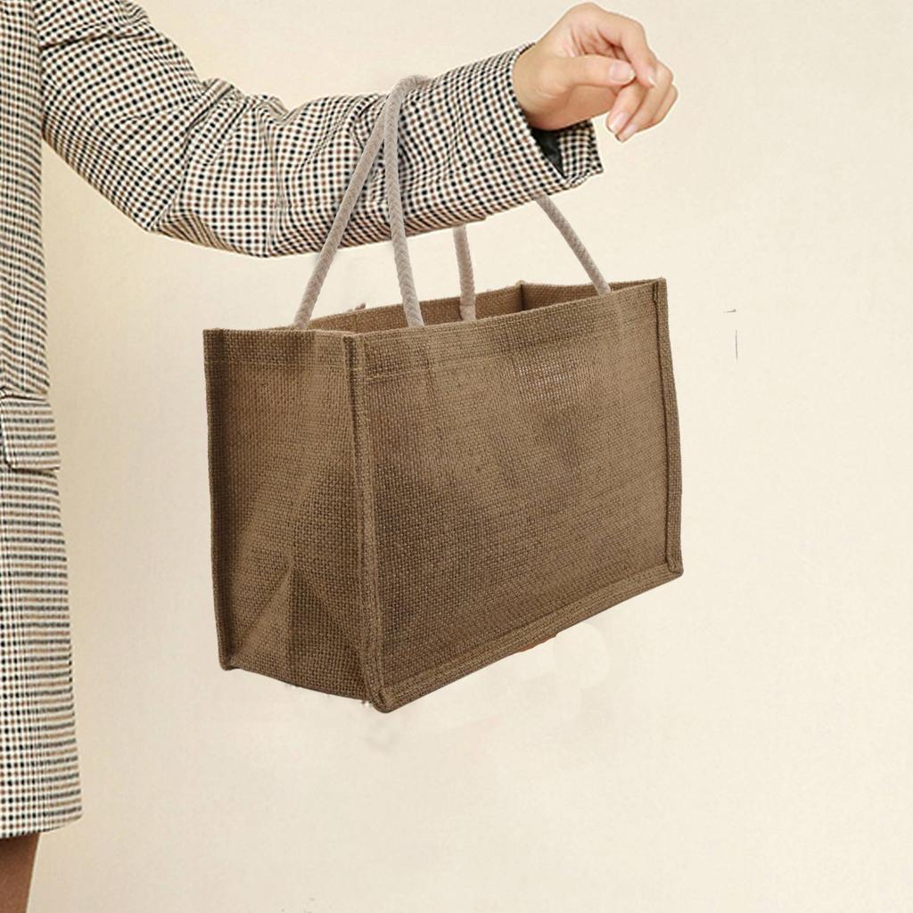 M-Современный-Джутовый Мешковинный Тоут Большой Многоразовый Сумка для Продуктов с Ручками Женская Сумка для Покупок DIY Экологичная Сумка для Покупок