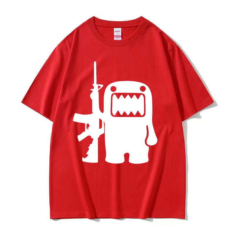 Смешная футболка с графическим принтом Domo Kun AK47 в ретро-стиле для мужчин, с круглым вырезом, высококачественная модная футболка, мужская, 100% хлопок, оверсайз футболки, стритвир