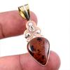 Натуральный обсидиан махагони драгоценный камень 925 проба цельное серебро двухцветная подвеска 1,75" N1D01