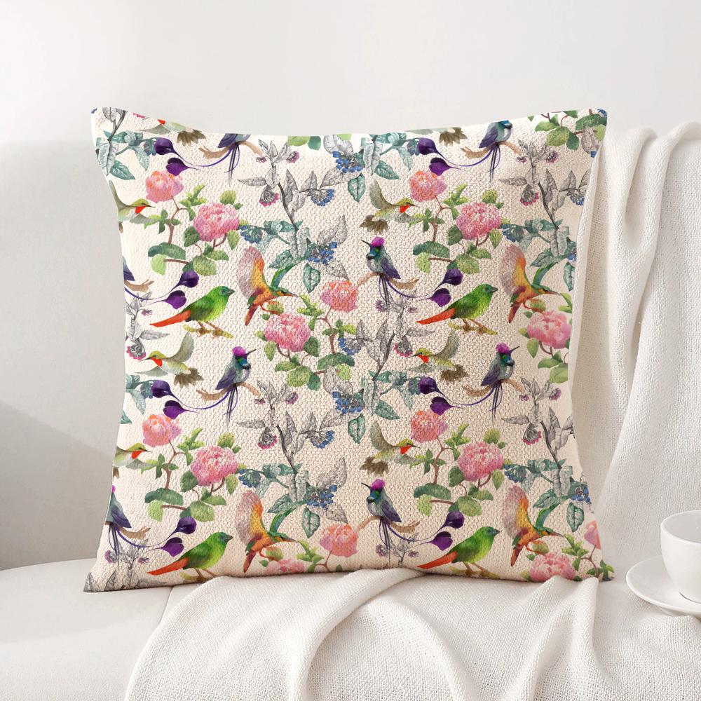 Modern minimalist floral Art Cushion Cover Natural Linen Organic Fabric DoubleSided Printing Sofa Home Decor Gift Pillow Cover