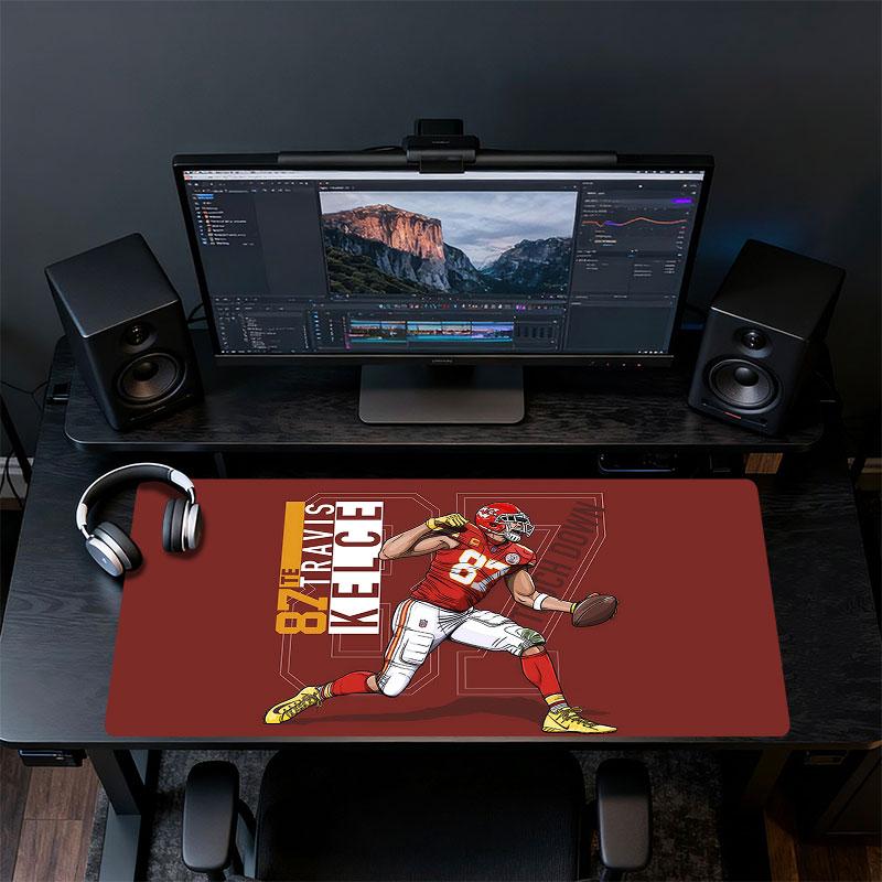 Travis Kelce Mouse Pad, Large Gaming Desk Mat, Non-slip XXL Mousepad for Laptop & Tablet, Mini PC Playmat with Stitched Edges