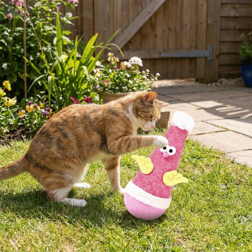 Cartoon Cat Tumbler Wobbler Toy Chicken Shaped Self-Balancing Cat Toy  Exercise Pet Toy