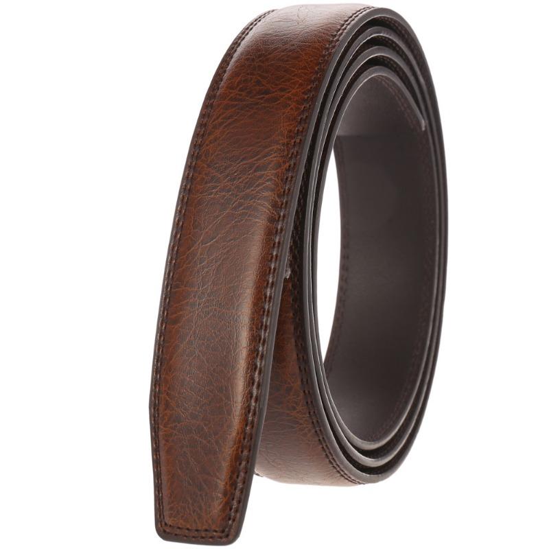 Men's Belt, Strip Automatic Buckle Belt, Body Cowhide Headless Men's Belt, Belt Strip Without Lead LY122