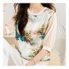 Navava 5 Sleeve Flower PrinT Round Neck T shirT nT1703