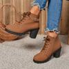 2024 Women High Heel Ankle Boots Autumn Winter Booties Woman Fashion New Lady Shoes Brown Black Short Boot Female Botas De Mujer