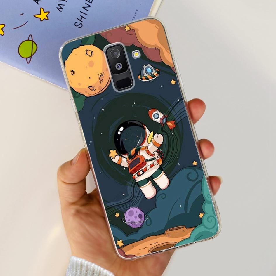 For Samsung A6 Plus 2018 Case SM-A605F New Fashion Butterfly Marble Soft Silicone Funda For Samsung Galaxy A6 A6+ SM-A600F Cover