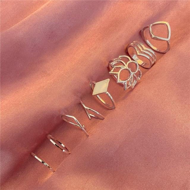 6 шт. Винтажный готический набор колец с бабочкой и цветком, многоэлементный набор для женщин и мужчин, ретро-персонаж, подарки на палец