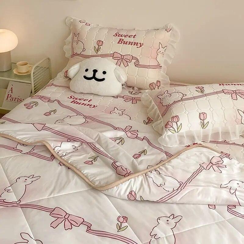 Корейский летний охлаждающий латексный тонкий комплект одеял с кондиционером, простыня с наволочками, роскошный комплект постельного белья размера «queen-king-size»