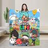 Toca Life World Manage Fashion Blanket BSG Game Cartoon Fuzzy Novelty Soft Throw Fashion Blanket for Coverlet All Season Travel