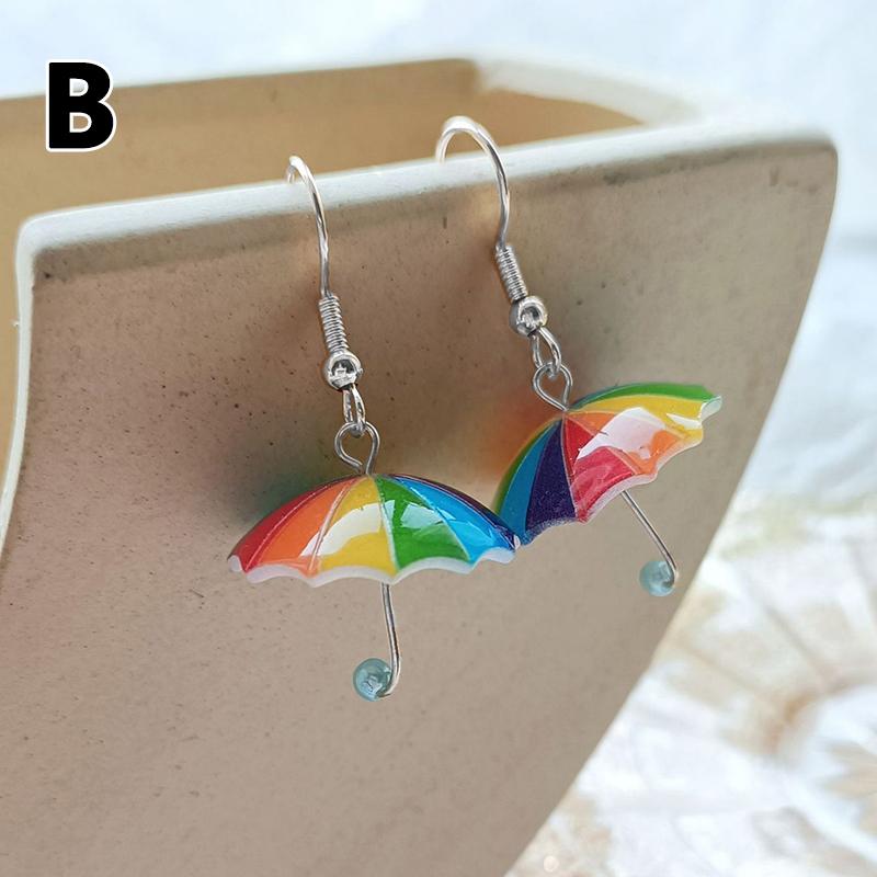 1 шт. серьги-капли милые акриловые уникальные подарочные ювелирные изделия зонтик девушки красочные дизайнерские серьги милые женщины