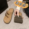 Мода Модные летние женские замшевые мокасины женские мужские сандалии на плоской подошве из пробки парные пляжные сандалии классические мужские мюли сабо