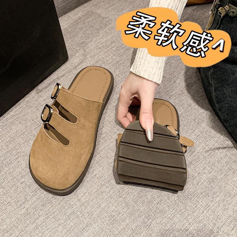 Мода Модные летние женские замшевые мокасины женские мужские сандалии на плоской подошве из пробки парные пляжные сандалии классические мужские мюли сабо