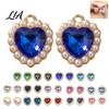 Novice Friendly DIY Jewelry Parts 2Pcs Heart Rhinestone Charms, Alloy Faux Pearl 21x18mm Retro Lolita Pendant Supplies Dangle Pendants for Making
