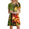 Фрукты и овощи 3D печатные платья для лета модная женская одежда свободного покроя с коротким рукавом мини-платье свободного покроя