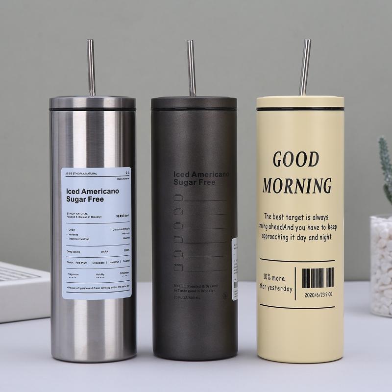 Stainless Steel Coffee Mug 16oz Portable Insulated with Straw for Outdoor Adventures and Travel
